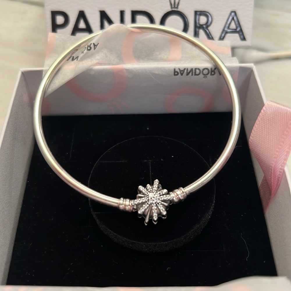Pandora limited edition fireworks silver bangle bracelet